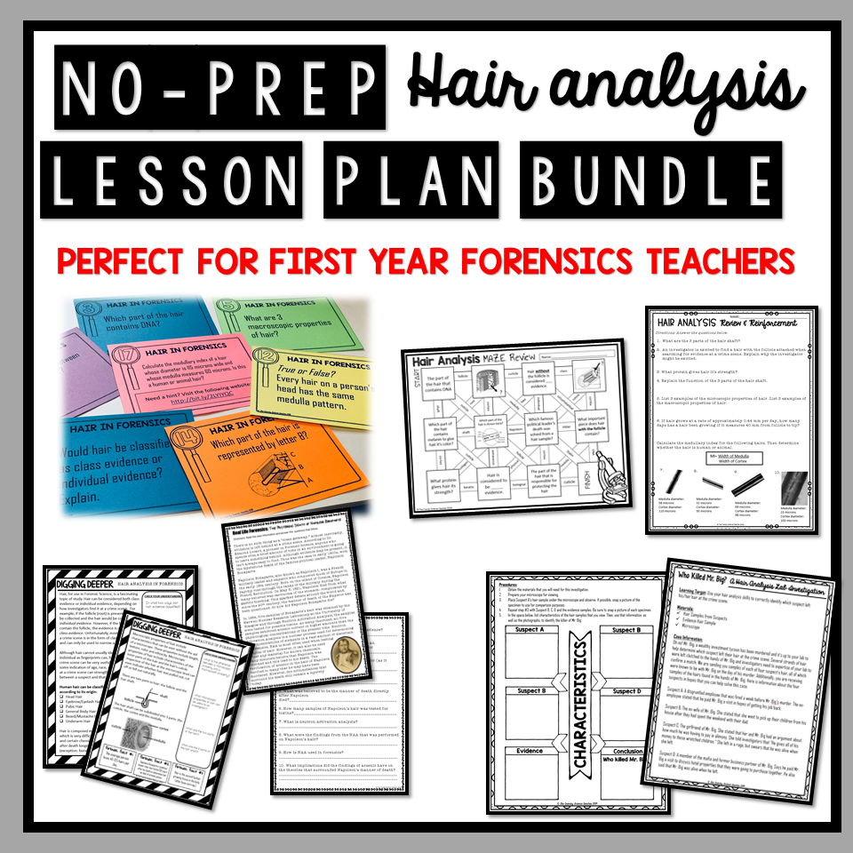 HAIR ANALYSIS LESSON PLAN BUNDLE [Print & Digital] ⋆ The Trendy Science  Teacher