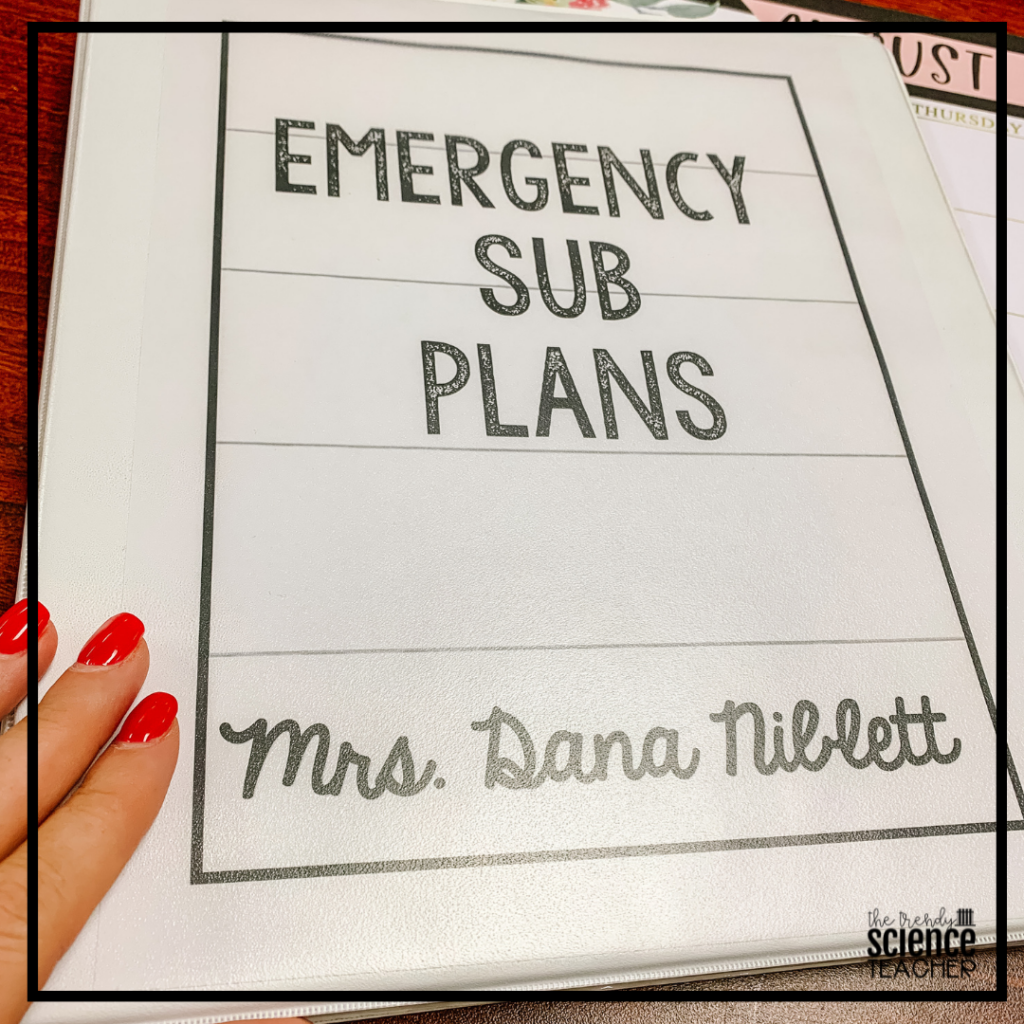 Create an Emergency Sub Binder